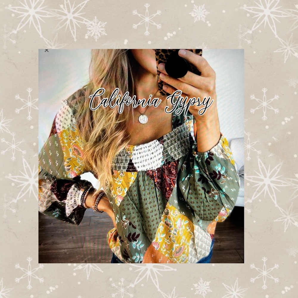 Patchwork Bohemian Chic Blouse - Picture 3 of 5